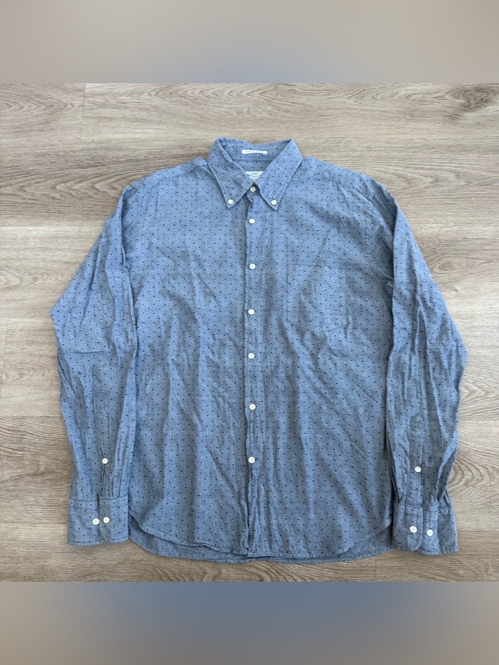 Vintage GANT Selvedge Madras Selvage Pocket Shirt Button Down Chambray Mens Sz L